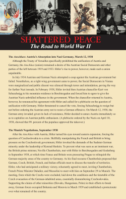 The Anschluss: Austria`s Absorption into Nazi Germany, March 12