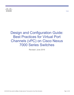 Best Practices for Virtual Port Channels (vPC)
