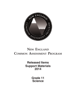 Released Items Support Materials 2014 Grade 11 Science