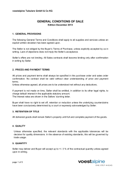 General Terms of Sales 2013