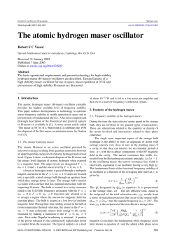 The atomic hydrogen maser oscillator