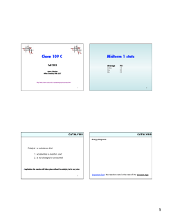 Chem 109 C Midterm 1 stats