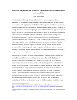 Scrutinising budget estimates in the House of Representatives