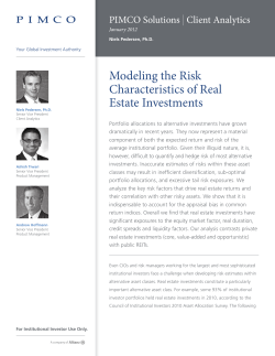 Modeling the Risk Characteristics of Real Estate Investments