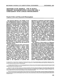 NETWORK FLOW MODELS: USE IN RURAL