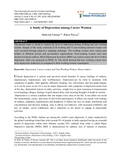 A Study of Depression among Career Women