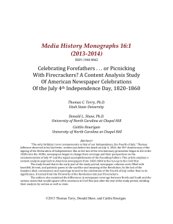 Celebrating Forefathers . . . or Picnicking with Firecrackers?