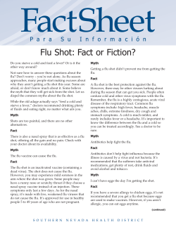 Fact Sheet: Flu Shot: Fact or Fiction?