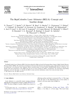 The BepiColombo Laser Altimeter (BELA): Concept and baseline