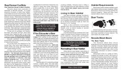 Bear/Human Conflicts Habitat Requirements