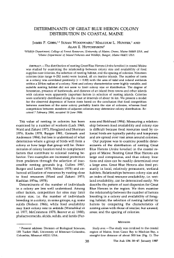 determinants of great blue heron colony distribution in coastal maine