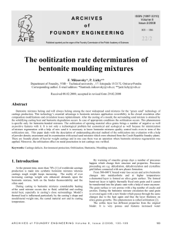 The oolitization rate determination of bentonite moulding mixtures