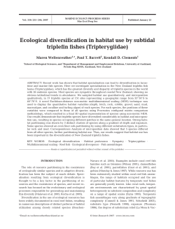 Ecological diversification in habitat use by subtidal triplefin fishes