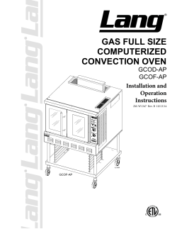LANG FULL SIZE GAS CONVECTION OVEN ACCU-PLUS