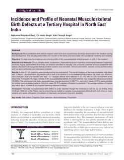 Incidence and Profile of Neonatal Musculoskeletal Birth Defects at a