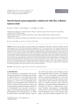 Starch-based nanocomposites reinforced with flax cellulose