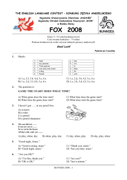 FOX 2008 - Konkurs Języka Angielskiego FOX