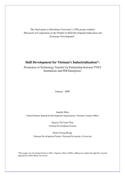 Skill Development for Vietnam`s Industrialization*: