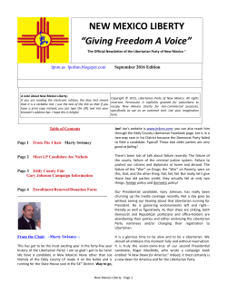 September 2016 - Libertarian Party of New Mexico