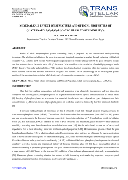 Mixed Alkali Effect on Structure and Optical Properties of
