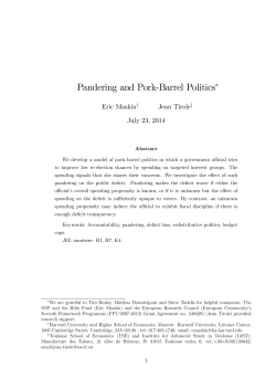 Pandering and Pork-Barrel Politics