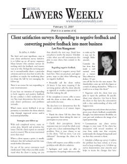 Client satisfaction surveys: Responding to negative feedback and