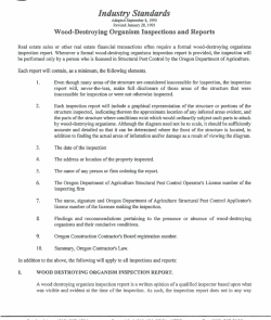 Industry Standards - Oregon Pest Control Association
