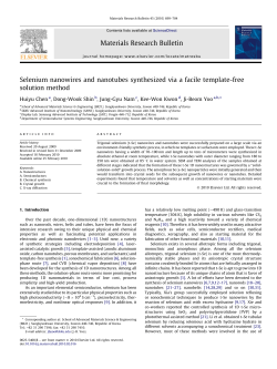 Selenium nanowires and nanotubes synthesized via a facile