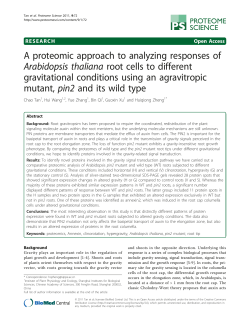 A proteomic approach to analyzing responses of Arabidopsis