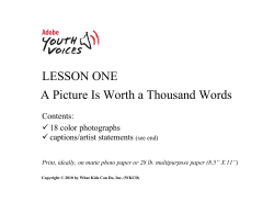 LESSON ONE A Picture Is Worth a Thousand Words