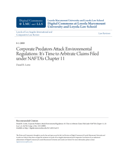 It`s Time to Arbitrate Claims Filed under NAFTA`s Chapter 11