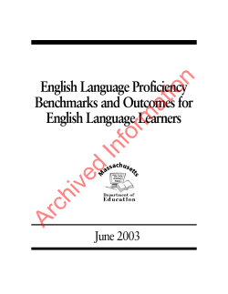 English Language Proficiency Benchmarks and Outcomes for