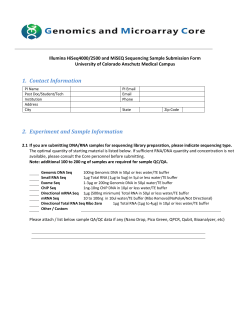 NextGen Sequencing Sample Submission Form