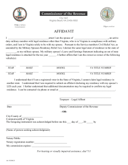 affidavit - City of Virginia Beach