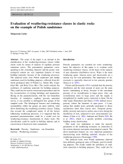 Evaluation of weathering-resistance classes in clastic rocks on the