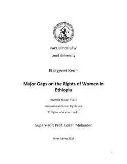 Major Gaps on the Rights of Women in Ethiopia