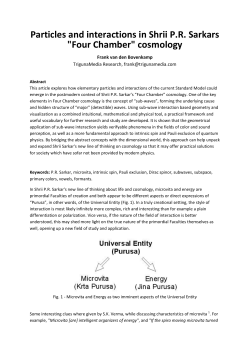 Particles and interactions in Shrii P.R. Sarkars "Four Chamber