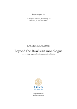 Beyond the Rawlsian monologue - a two
