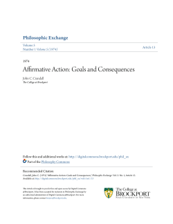 Affirmative Action: Goals and Consequences