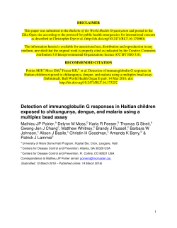 Detection of immunoglobulin G responses in Haitian children