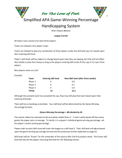 Simplified APA Game-Winning Percentage Handicapping System