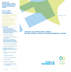 shaping the international agenda: raising women`s voices in