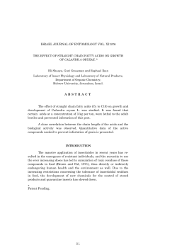 ISRAEL JOURNAL OF ENTOMOLOGY VOL. XI1976 THE EFFECT