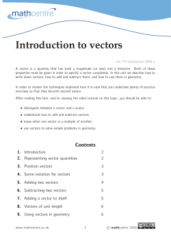 Introduction to vectors