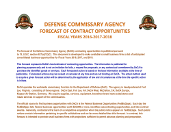 Forecast of DeCA Contracting