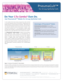 PneumaCult™ Culture System for Airway Epithelial Cells