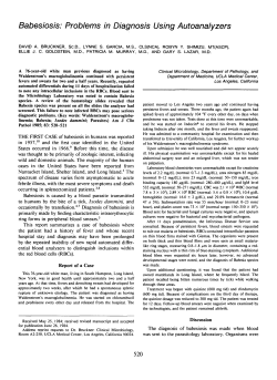 Babesiosis: Problems in Diagnosis Using Autoanalyzers