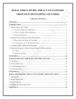 Project1 RURAL URBAN DIVIDE