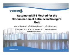 Automated SPE Method for the Determination of Cotinine in