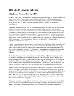 2000 Vice Presidential Selection